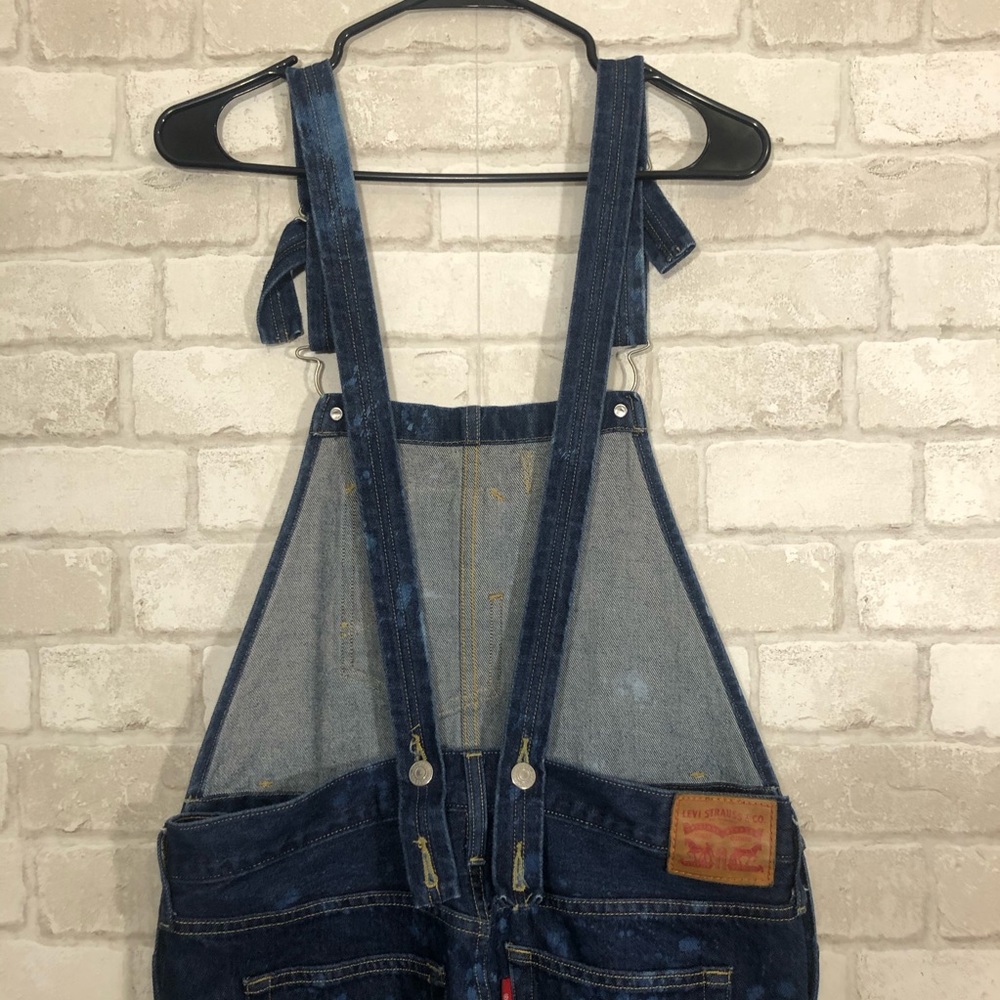 Cuffed Distressed Adjustable Bleached Overalls - image 6